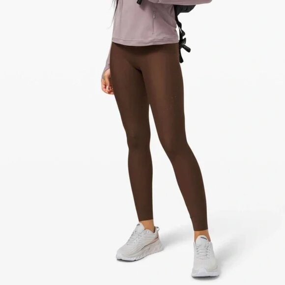 Lot of 2 Lululemon Size 4 Brown Zoned In 27" & Floral Spritz Wunder Under Tight - Picture 2 of 15